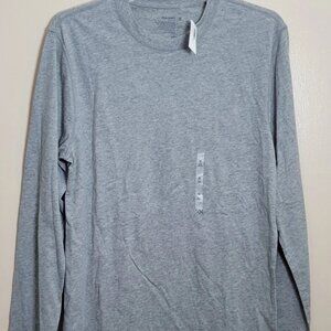 NWT Men's Old Navy Gray Crew Neck Long Sleeve Shirt 100% Cotton Size Medium